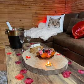Viesnīca Romantique chalet avec sauna et jacuzzi extérieur pilsētā Arthon