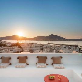 Naousa Villa with pool, garden and view