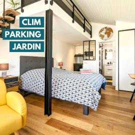Studio indépendant et climatisé, au calme, avec parking privé et grand jardin, proche de Toulouse