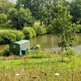 Snug & Secluded Lakeside Shepherds Hut 'Carp', hotel in Uckfield