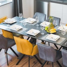 Golden Home with Barbecue, Yoga, Football Table
