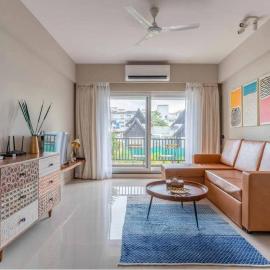 Ripples:Pool facing/RiverView/7 mins to Coco Beach, hotell i Nerul