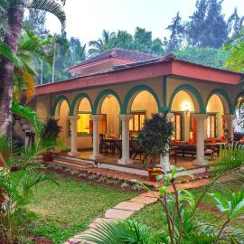 SaffronStays Aquamarina - 3BR Mediterranean style beachfront villa with pool, lawns & seafood dining near Nagaon Beach