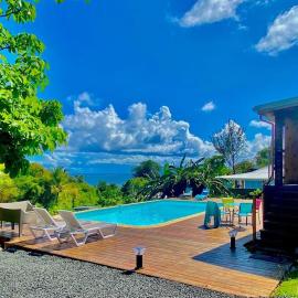 Bungalow Le Bombax - Vue mer-Plage à 5mn - Piscine