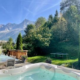 13 personnes,jacuzzi, pied des pistes et des chemins, 4 chambres, hotel a Les Houches