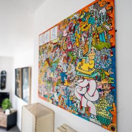 Artistic stunning apartment city view