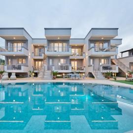 New cozy apartments in Crete Coast with pool and dining area