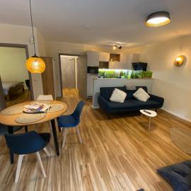 Luxuriöses Ferienapartment A2 mit umzäunten Garten, 55qm, hotel in Amtsberg