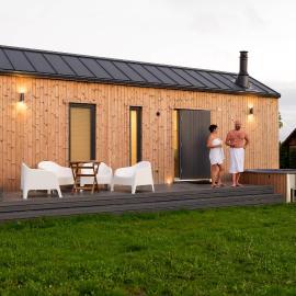 Eco houses with a hot tub and sauna