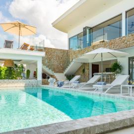 Luxury 5 bedroom oceanview villa in Bophut with Staff