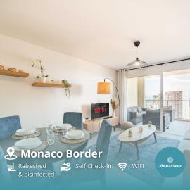 5mn Monaco - Terrasse - Vue mer - Parking - BD