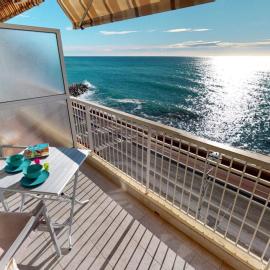 Studio climatisé avec terrasse face mer, Wifi inclus - FR-1-196-346