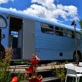 Evi the school bus at Oromahoe Downs Farm
