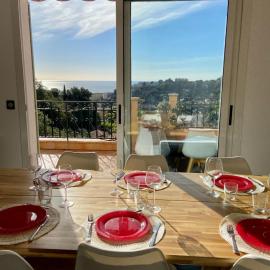 Villa panoramique vue mer et jardin-6 personnes-Menton