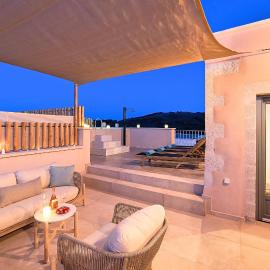 Villa Mirage Kournas Rooftop Sunset by Posarelli