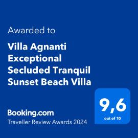 Villa Agnanti Exceptional Secluded Tranquil Sunset Beach Villa, hotel in Nea Dimmata