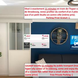 T2 - Tram direct Strasbourg Centre Ville en 11 min - PARKING GRATUIT, hotel in Schiltigheim