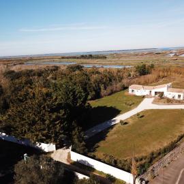 House on large terrain between beach & salt marshe