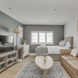 Modern 1 BR apt near town centre, perfect for long stays