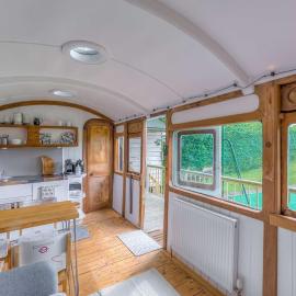 Railway Carriage accommodation with tennis court!