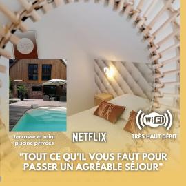 Du côté de chez Pam - terrasse - piscine - parking privée