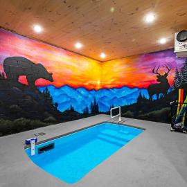 Mountain Cabin Indoor Pool Hot Tub Games Views