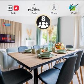 The Green Wood - Appartement 8 pers - Disneyland Paris 15min - Terrasse, hotel sa Lognes