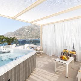 Villa Iris, beachfront, with jacuzzi, up to 9 guests, Mpali beach, Rethymno!