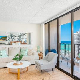 Ocean-view condo steps to Waikiki Beach