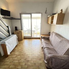 Studio avec cabine + mezzanine pour 4 pers, loggia, proche plage, parking privé - FR-1-702-65