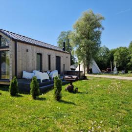 Eco houses with a hot tub and sauna