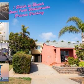 1 Block from Beach - Steps from Restaurants & Shops
