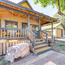 Pine Cabin w/ Fire Pit & Gazebo - Steps to Trails, hotel in Pine