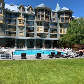 Cascade Lodge Whistler with brand new heat & air conditioning pump, front desk check in services, ski valet service, bike storage room, boot & glove dryer, 2 hot tubs, year round heated swimming pool, gym, sauna, change rooms & showers, WIFI & cable TV