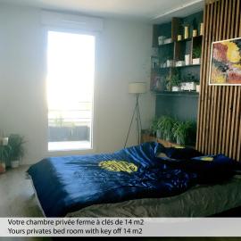Chambre privée dans un roof-top unique vue 360°