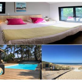 Chambre Cap-Ferret-Piscine chauffée-Villa Sylhengui