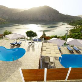 Lake View Suites Private Pool Villas with Panoramic Lake Kournas Views Near Chania