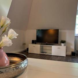 Föhrzeit Wohnung 3 Kuschelig unter Reet mit Garten، فندق في Borgsum
