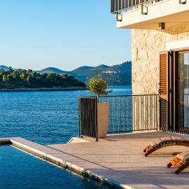 Seafront Villa Draga with heated infinity pool