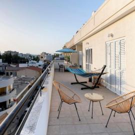 City Center Top Floor Big Balcony 2BR Close to the Beach