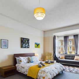 Ocean view double with ensuite, with access to private garden and bike store