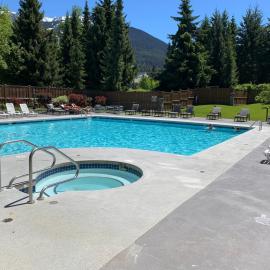 109 per night for September at Cascade Lodge air conditioning pool hot tubs sauna change rooms gym bike storage room
