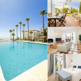 Apartment, with private terrace and in beachfront urbanization with heated pool, in Casares Costa