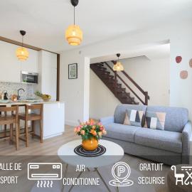 L'Ethnique 7p - Climatisation - Jardin - Parking - Salle de Sport