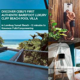 Beachfront Pool Villa, 12 Min to Kawasan Falls - The Verge Cebu, hotel a Badian