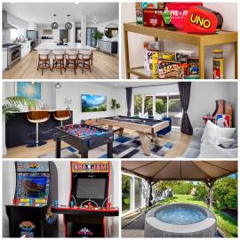 NEW Lux 5BR Villa Near Disney, Knotts, LA, OC with Hot Tub & Games، فندق في فولرتون
