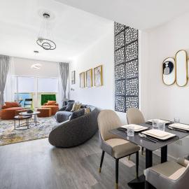 Sleek nordic style seaview condo, hotel a Ajman