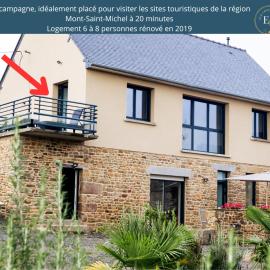 Maison comprenant deux gîtes à louer, ensemble ou indépendamment, capacité de 4 à 19 personnes Idéalement placé pour visiter le Mont-Saint-Michel, Saint-Malo et les alentours, hotel u gradu Baguer-Pican