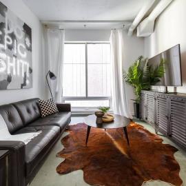 Chic and Cozy Loft on Jasper Ave near Rogers Place and LRT Line