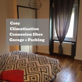 L'Oasis Appartement Cosy avec Climatisation, Parking, Vélos , Animaux Bienvenus